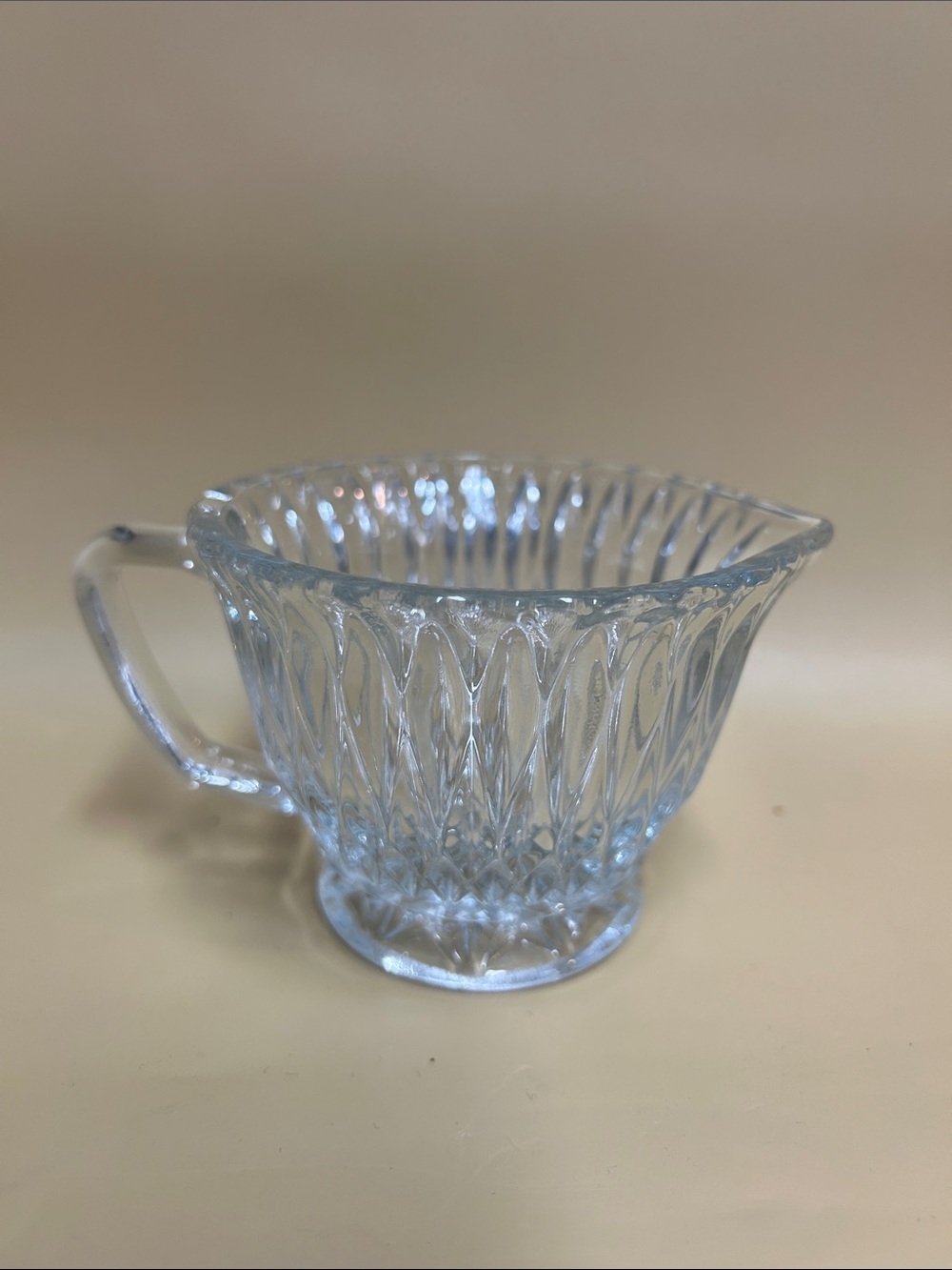 Clear Pressed Glass Creamer Pitcher - by LIBBEY GLASS COMPANY
